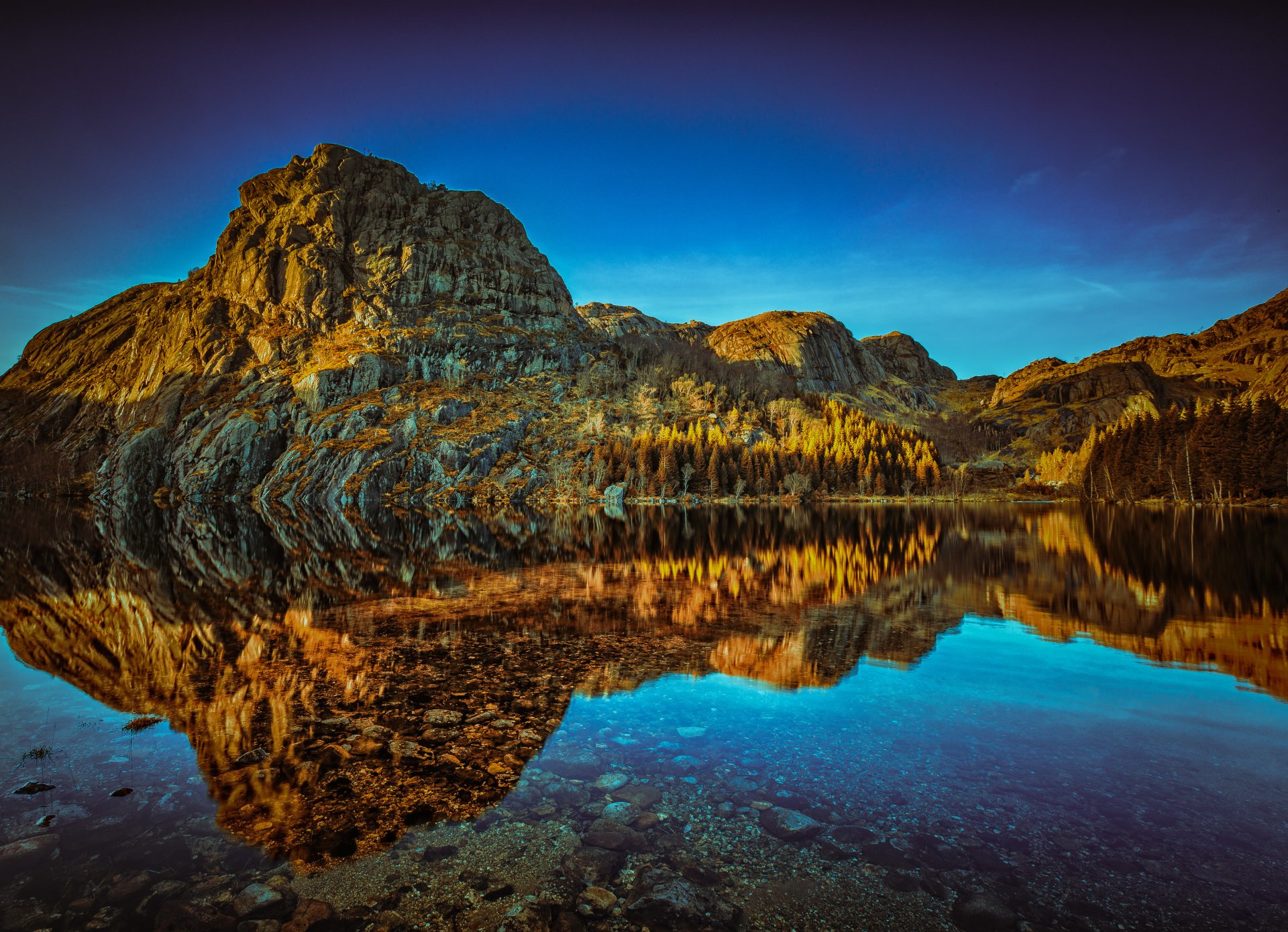 mountain lake reflection