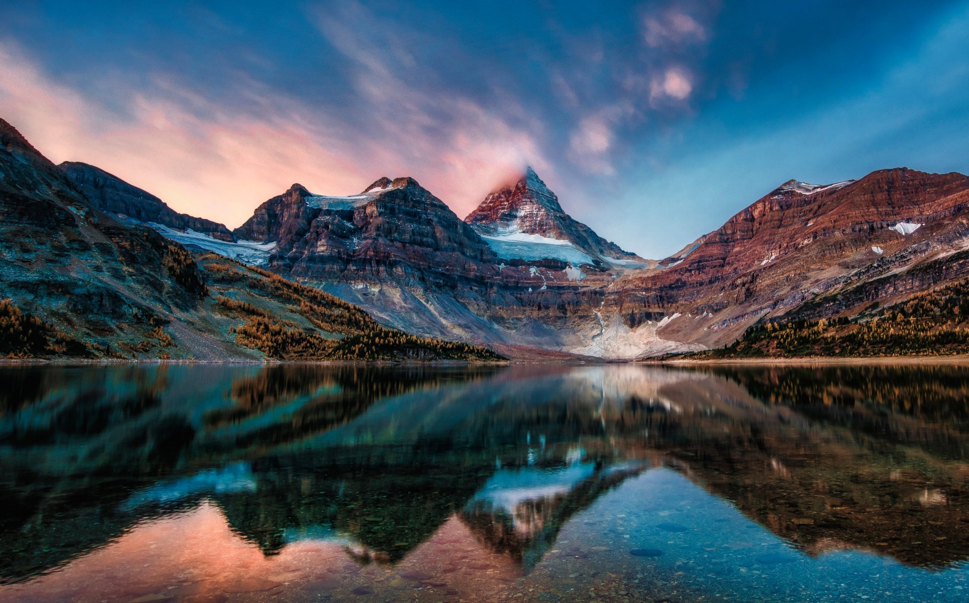 mountain lake reflection