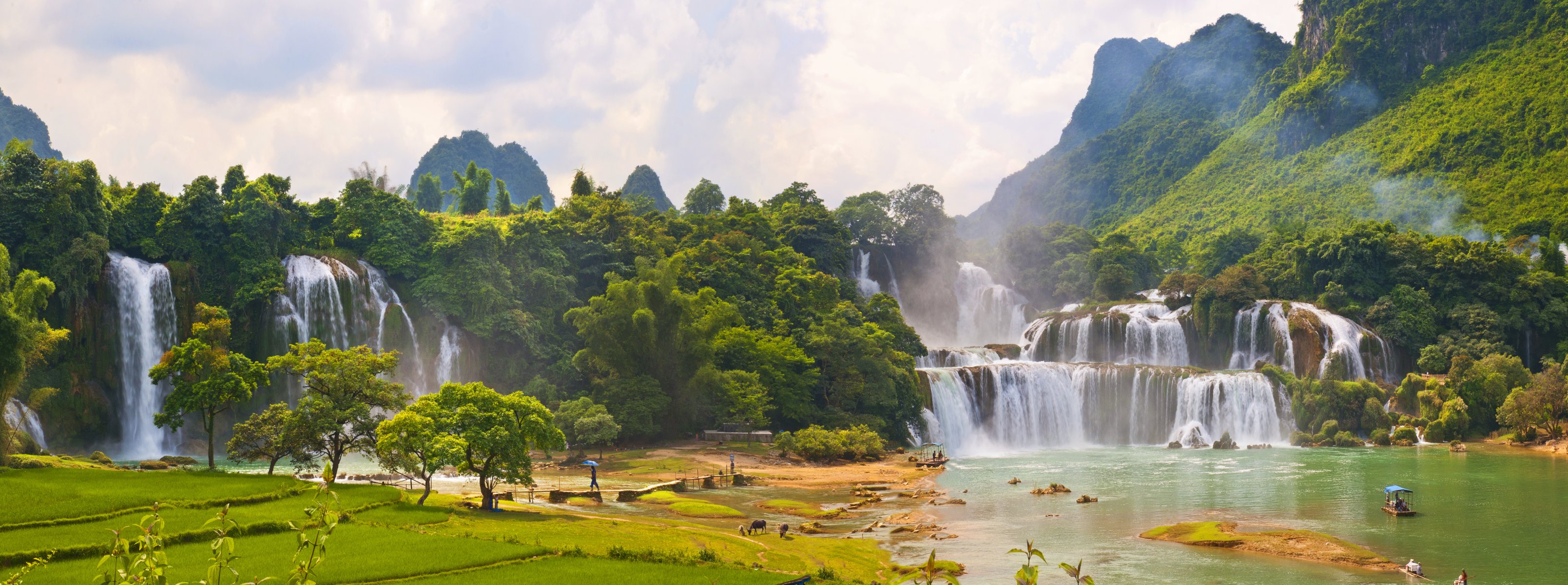 ban gioc waterfall viet nam lao cai landscape waterfalls man