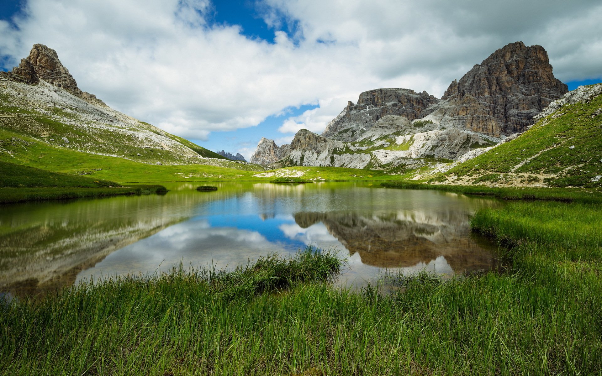 dolomites mountain lake italy